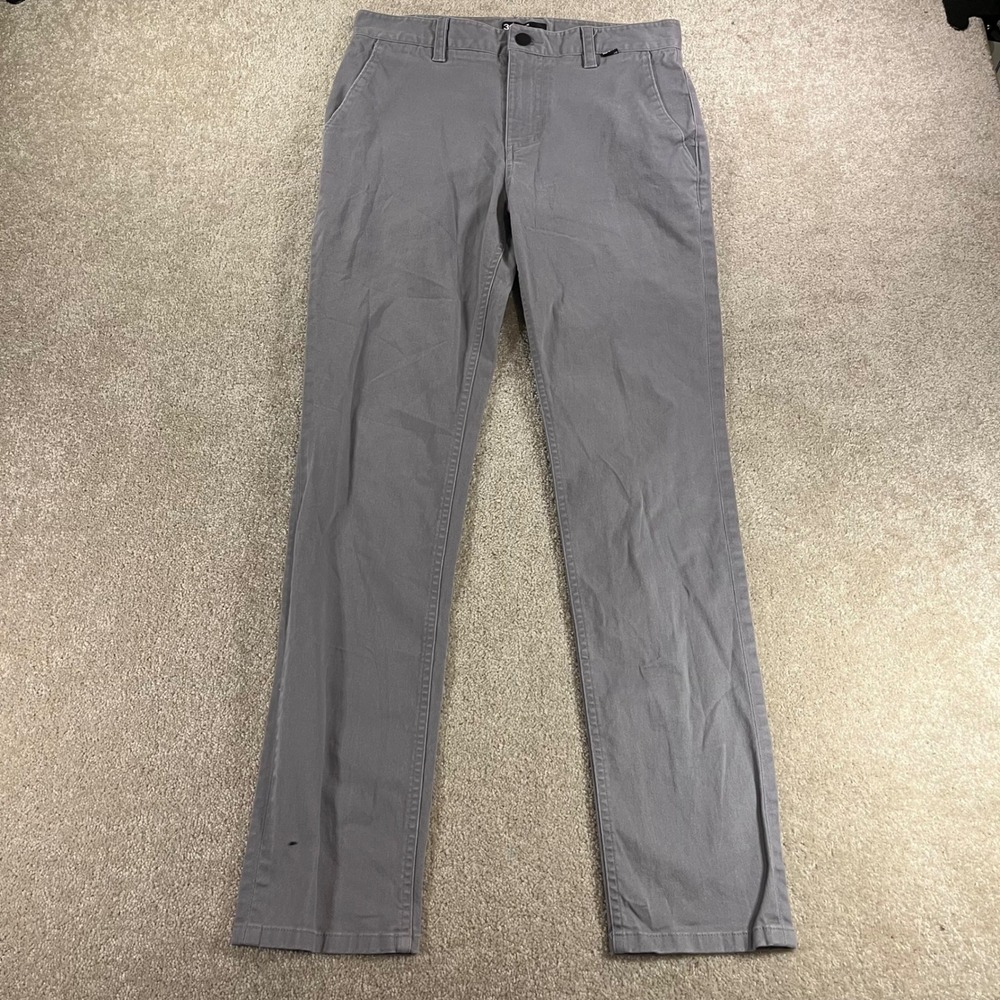 Hurley Chino Pants Mens 30 Gray Straight Leg Stretch Skater BV1696